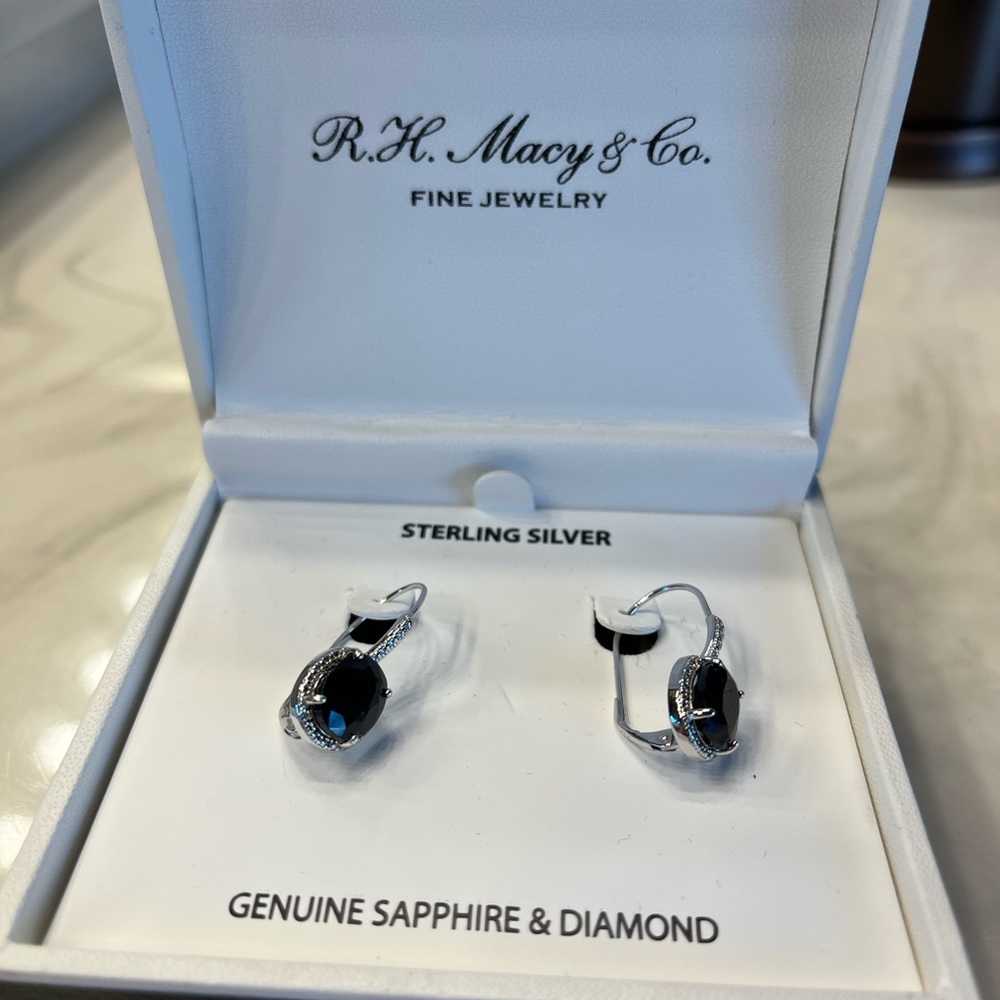 Sterling Silver and Sapphire earrings